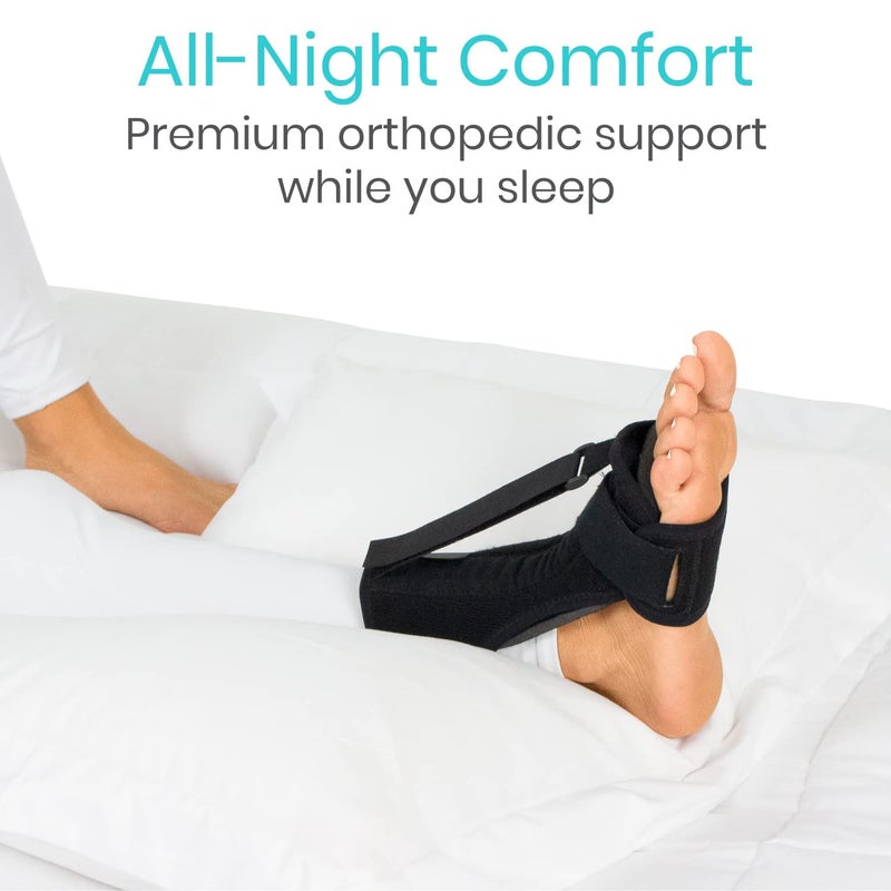 Vive Dorsal Night Splint With Massage Ball  Arch Sleeves  Support For Plantar Fasciitis Achilles Tendonitis  Foot Drop Brace for Sleeping  Adjustable Ankle Boot for Heel Pain Relief - Image 3