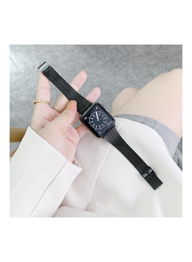 NIBEMINENT Replacement Watchband For Apple Watch Black - Image 2