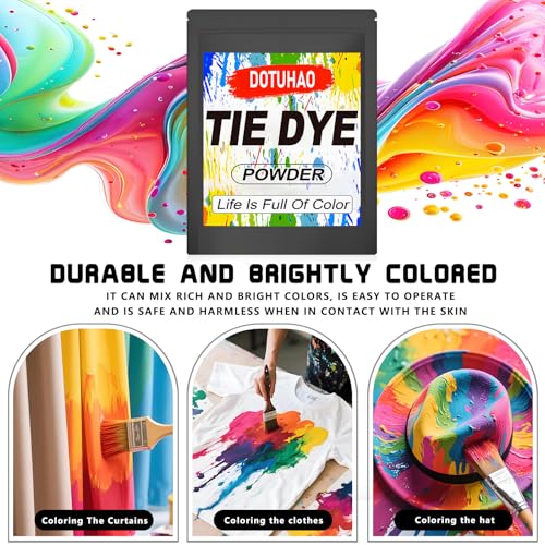 DOTUHAO Tie Dye Powder, Black Tie Dye for Clothes, Fabric Dye, Permanent & Washfast Powder Tie Dyes, Creative Dyes for Clothes (Black,2 OZ) - Image 3