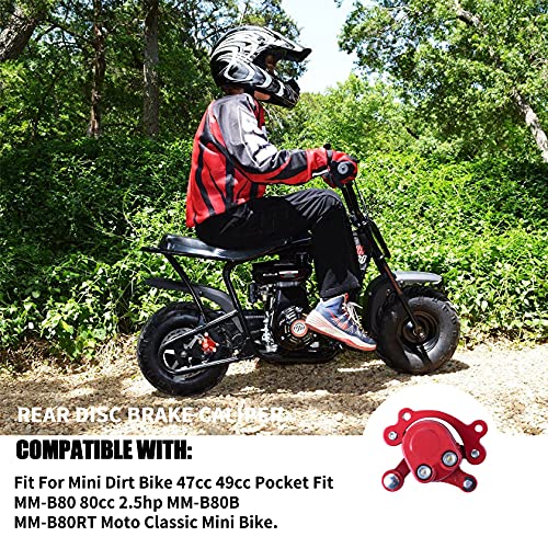 MWMNUN Rear Disc Brake Caliper with Brake Pads Compatible with Predator 212 Moto MM-B80 80CC 2.5HP MM-B105 Motovox MBX10 MBX11 MBX12 Mini Dirt Bike Classic 47cc 49cc Pocket Bike Stand Up Goped Scooter - Image 4