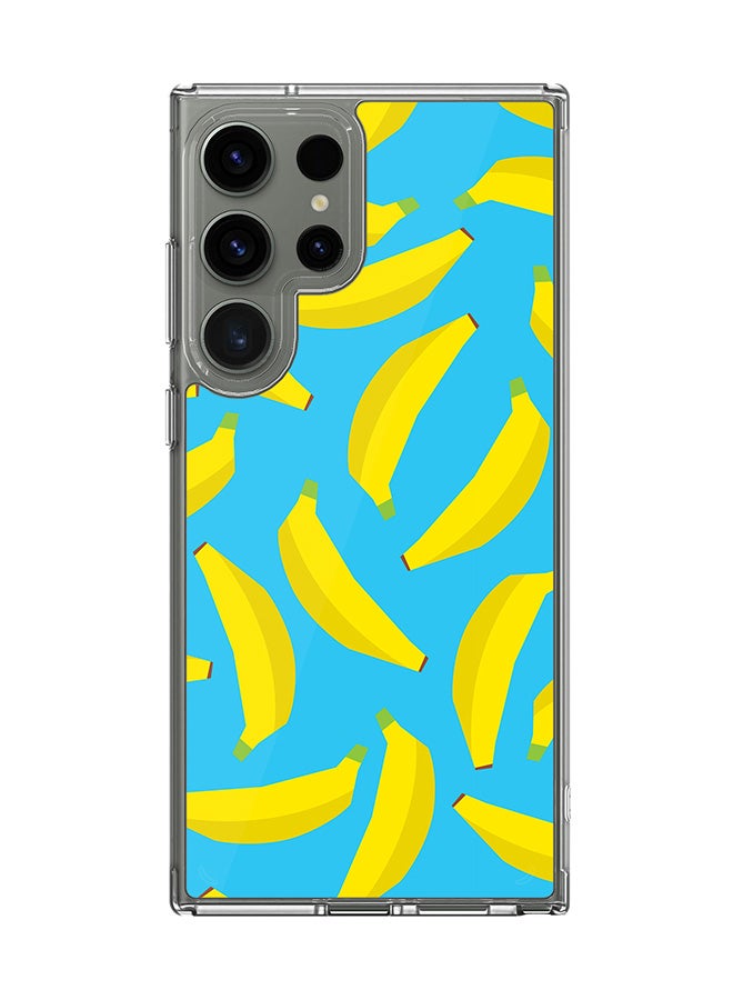 Stylizedd Classic Clear Case for Samsung Galaxy S24 Ultra , Hybrid Soft Case Flexible Edges TPU PC Gel Thin Transparent Cover - Scattered Bananas Full Print - Image 1