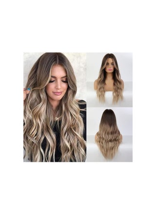 باروكة شعر صناعي طويل مموج بني اللون - pzsku/Z93AAB8078FBC6AE42ECEZ/45/_/1724236619/e4c20e13-3b29-4c4f-96a4-0537453f568b