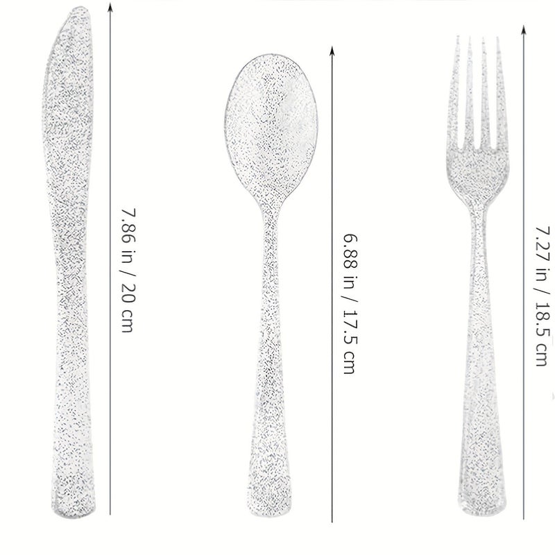 Set Of 10 Multicolored Silver Plastic Knives Forks And Spoons 30 Pieces - Image 3