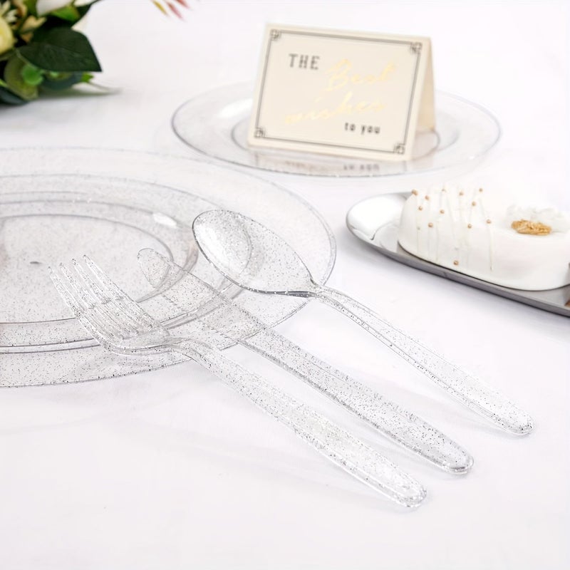 Set Of 10 Multicolored Silver Plastic Knives Forks And Spoons 30 Pieces - Image 5