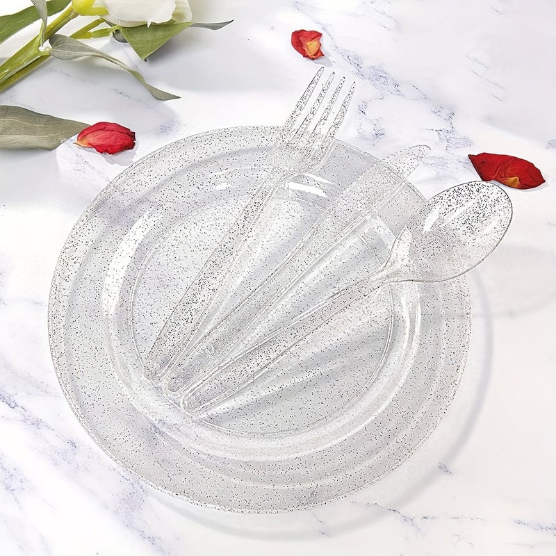 Set Of 10 Multicolored Silver Plastic Knives Forks And Spoons 30 Pieces - Image 4