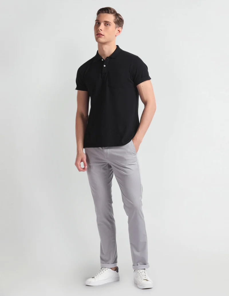 Arrow Grey Geometric Print Smart Flex Trousers for Men | Best Price UAE