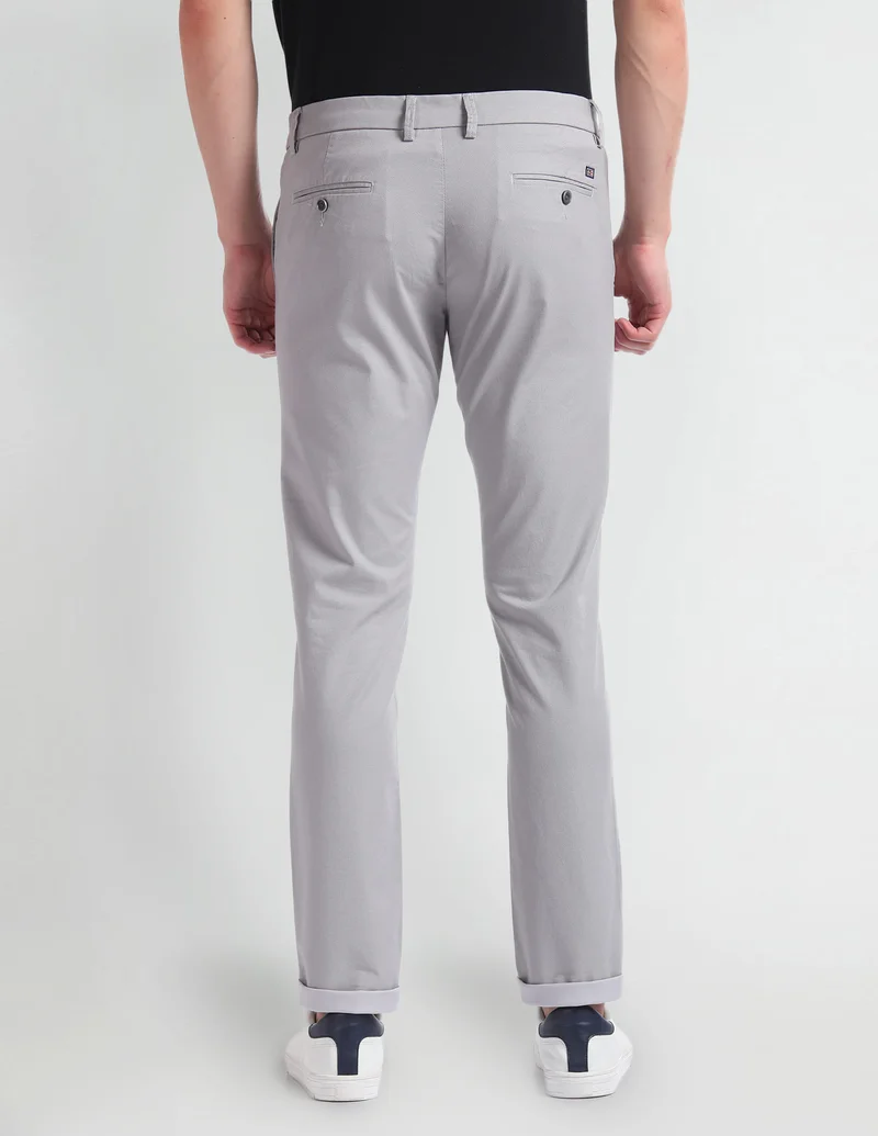Arrow Grey Geometric Print Smart Flex Trousers for Men | Best Price UAE