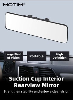 Motim Car Interior Rear View Mirror with Clip 30cm, Vanity Mirror Wide Angle Panoramic Wide Angle Rearview Mirror to Eliminate Blind Spots Effectively, Interior Replacement Rear View Mirror  - Image 1