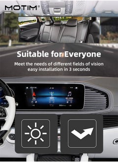 Motim Car Interior Rear View Mirror with Clip 30cm, Vanity Mirror Wide Angle Panoramic Wide Angle Rearview Mirror to Eliminate Blind Spots Effectively, Interior Replacement Rear View Mirror  - Image 3