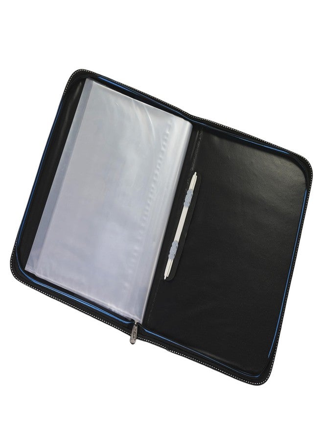 تريو حقيبة تنظيم ملفات الشهادات الثلاثية - حقيبة متعددة الأغراض مصنوعة من الجلد الصناعي بحجم قانوني، حافظة ملفات مكتبية تحتوي على 20 ورقة، مناسبة للرجال والنساء - Image 3