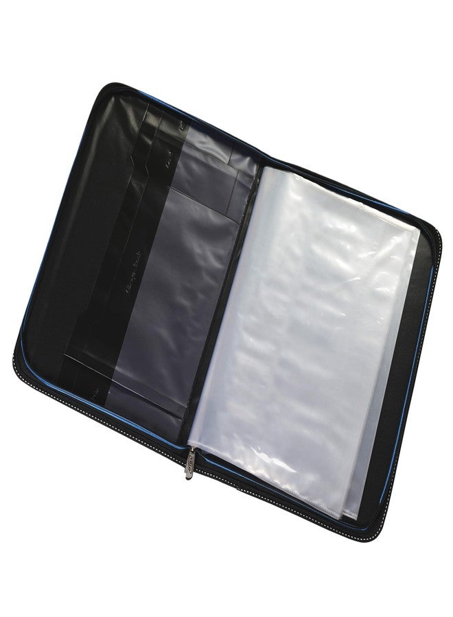 تريو حقيبة تنظيم ملفات الشهادات الثلاثية - حقيبة متعددة الأغراض مصنوعة من الجلد الصناعي بحجم قانوني، حافظة ملفات مكتبية تحتوي على 20 ورقة، مناسبة للرجال والنساء - Image 2