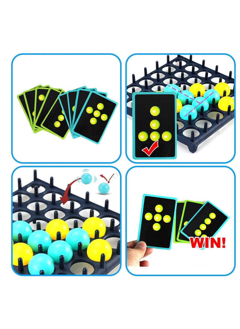 Generic - Bounce Off Game, Family Bouncing Balls Board Game With Pattern Challenge For Party, With 16 Balls, 9 Challenge Cards And Game Grid For Party, 2-4 Players Game - Image 1