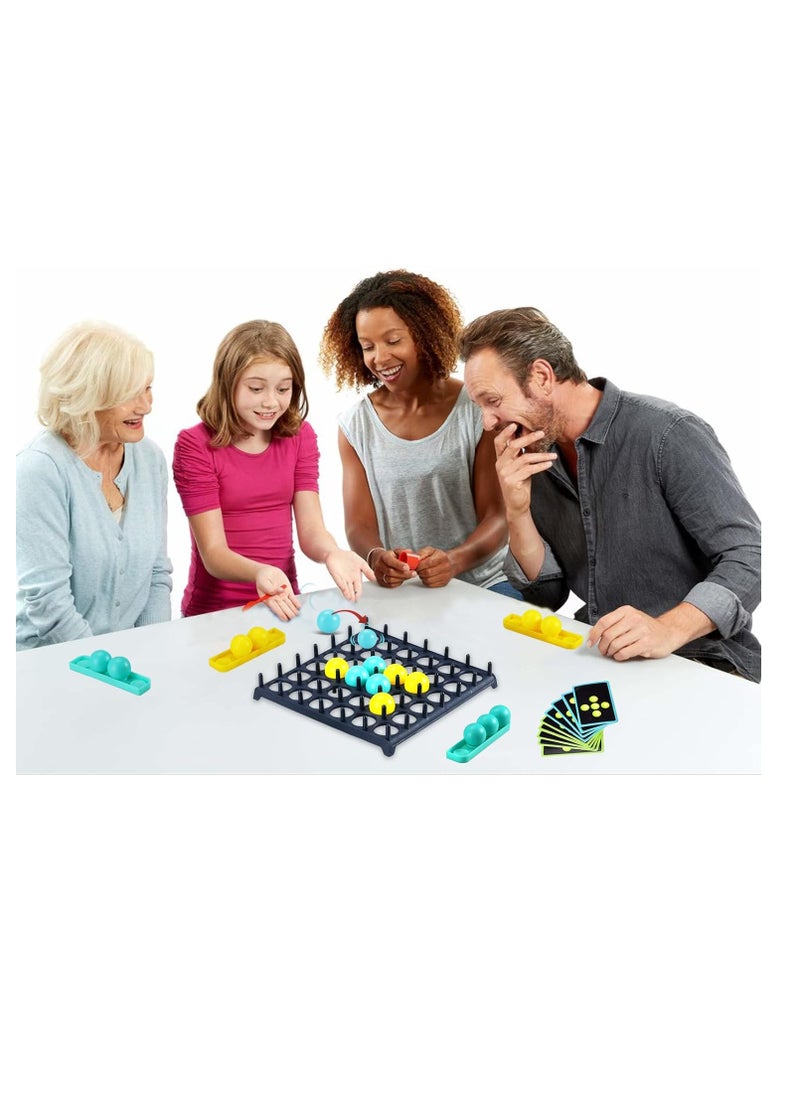 Generic - Bounce Off Game, Family Bouncing Balls Board Game With Pattern Challenge For Party, With 16 Balls, 9 Challenge Cards And Game Grid For Party, 2-4 Players Game - Image 1