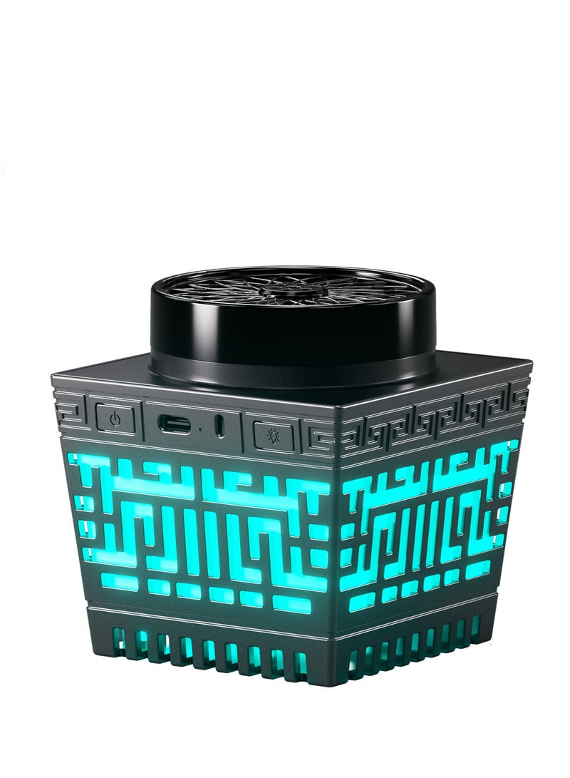 إسكدنيا نمط جديد - مبخرة بخور عربية كهربائية بتصميم مجوف USB من النوع C لتزيين المنزل مع 16 مصباحًا ملونًا وجهاز تحكم عن بعد ومبخرة بخور ذاتية الإيقاف - Image 1