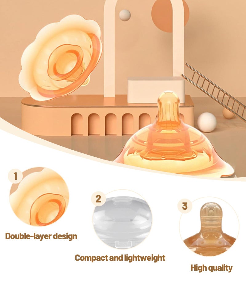 SonaBhu Silicone Nipple Shield for Breastfeeding, 2-Piece Nipple Healers for Breast Feeding, Soft Breast Shield for Breastfeeding, Comfortable Nipple for Breastfeeding, BPA-Free Nursing Nipple Shield - Image 3