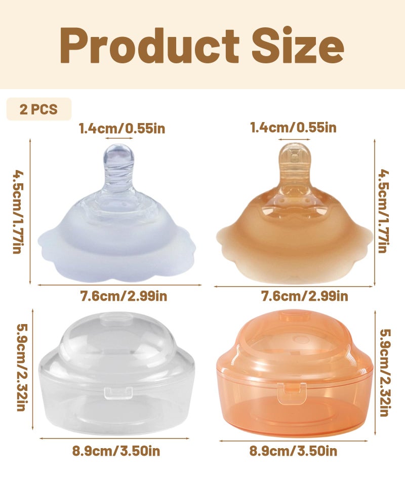 SonaBhu Silicone Nipple Shield for Breastfeeding, 2-Piece Nipple Healers for Breast Feeding, Soft Breast Shield for Breastfeeding, Comfortable Nipple for Breastfeeding, BPA-Free Nursing Nipple Shield - Image 2