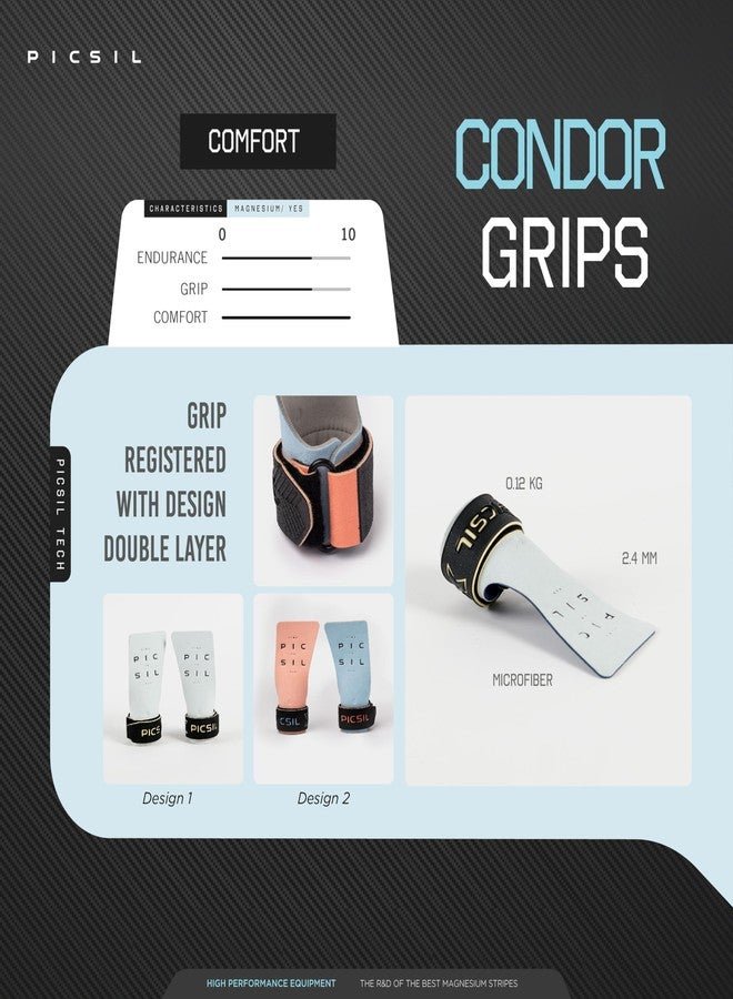 PICSIL Condor Grips, No Hole Leather Hand Grips, Increased Protection and Comfort, Hand grips for Gymnastic, Cross Training, Pull ups, Weightlifting, Prevents Blisters and Tears, (G+, Coral) - Image 4