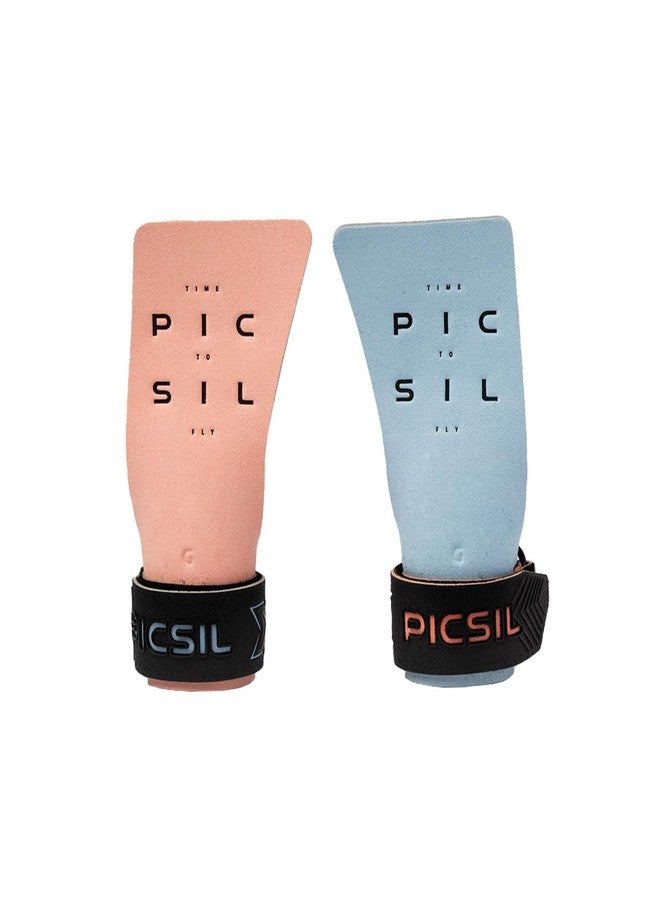 PICSIL Condor Grips, No Hole Leather Hand Grips, Increased Protection and Comfort, Hand grips for Gymnastic, Cross Training, Pull ups, Weightlifting, Prevents Blisters and Tears, (G+, Coral) - Image 1