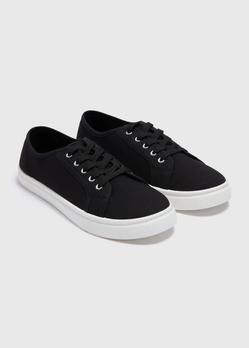 Matalan Black Injected Lace Trainers