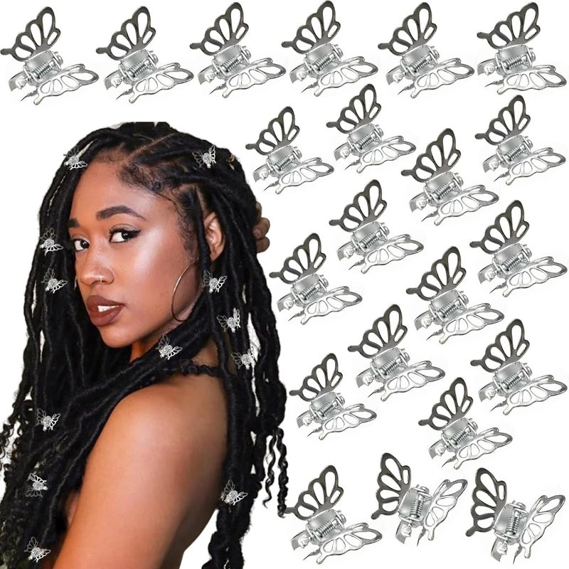 30 Pcs Hair Clips Sliver Butterfly Mini Hair Claw for Women Small Metals Hollow Butterfly Fashion Accessories Styling Strong Hold Jaw Clips Claw Clip