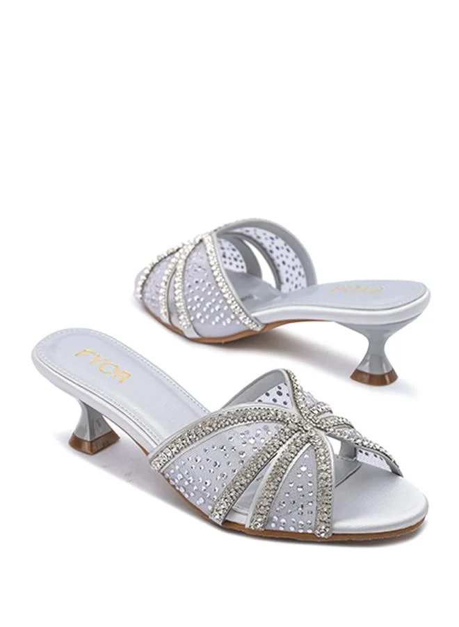FYOR  Stylish Midnight Starburst Satin Kitten Heel MY 406 for Women | Best Price UAE