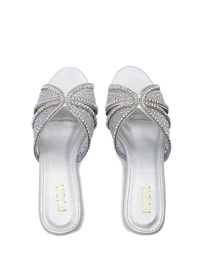 FYOR  Stylish Midnight Starburst Satin Kitten Heel MY 406 for Women | Best Price UAE