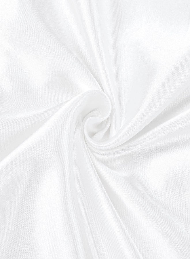 PiccoCasa Luxury Ruffled Pillow Shams Set of 2, Retro Silky Pillow Cover with Ruffle, 85 GSM Satin Pillowcases with Envelope Closure Boudoir White - Image 5