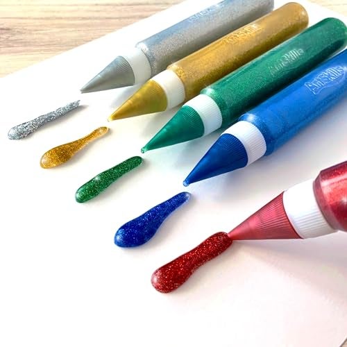 ArtSkills Puffy Jumbo Rainbow Glitter Glue Pens for Crafts, 5 Pack, Classic (PA-1328) - Image 2