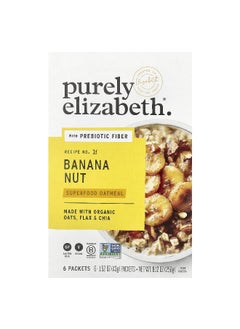 purely elizabeth Purely Elizabeth, Superfood Oatmeal With Prebiotic Fiber, Banana Nut, 6 Packets, 1.52 oz (43 g) Each  - Image 1