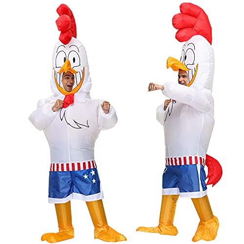 RHYTHMARTS Inflatable Chicken Costume Adult Chicken Costumes Men Women Blow up Chicken Costumes Halloween Costumes for Adult - Image 5