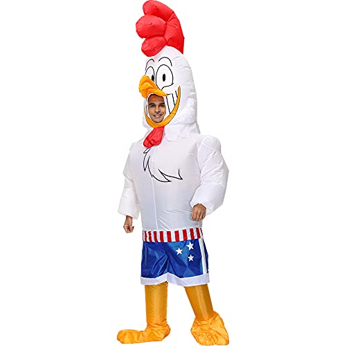 RHYTHMARTS Inflatable Chicken Costume Adult Chicken Costumes Men Women Blow up Chicken Costumes Halloween Costumes for Adult - Image 2