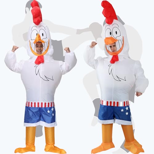 RHYTHMARTS Inflatable Chicken Costume Adult Chicken Costumes Men Women Blow up Chicken Costumes Halloween Costumes for Adult - Image 3