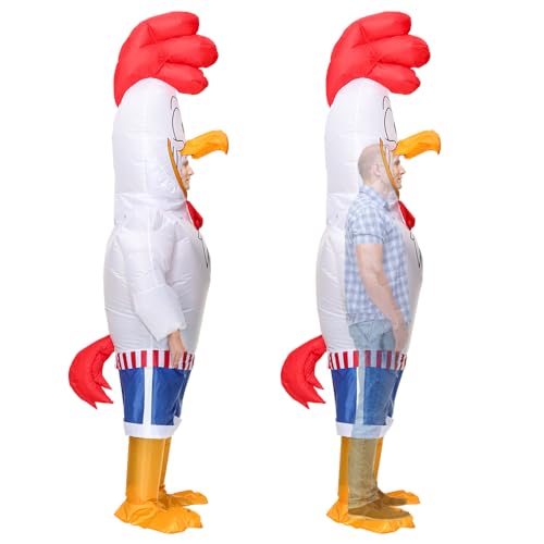 RHYTHMARTS Inflatable Chicken Costume Adult Chicken Costumes Men Women Blow up Chicken Costumes Halloween Costumes for Adult - Image 4