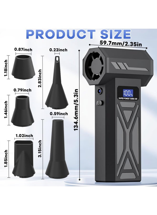 Alruht Cordless Electric Air Duster 110000RPM, Portable Turbo Blower with LED Display, 4000mAh Battery, Mini Fan for Car, Keyboard, Car, Garden Leaf Cleaning - Image 2