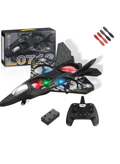 LIVVY RC Fighter Jet – طائرة مقاتلة جيت Jet Fighter L0712 تحكم عن بعد – LED Lights, USB Charging & Remote Control Airplane Toy for Kids & Adults | لعبة طائرة مقاتلة جيت فيتر جيت مع إضاءة LED وشحن USB، طائرة تحكم عن بعد للأطفال والكبار  - Image 1