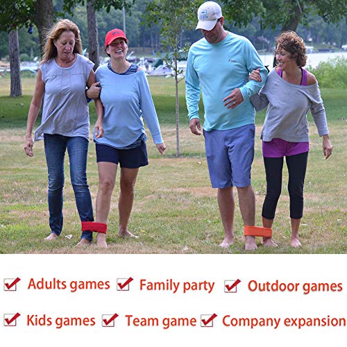 Fowecelt Durable 6 Pcs 3 Legged Race Bands Outdoor Carnival Game for Kids Adults Family Relay Race Carnival Field Day Backyard Birthday Team Party Games - Image 3