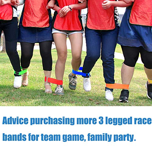 Fowecelt Durable 6 Pcs 3 Legged Race Bands Outdoor Carnival Game for Kids Adults Family Relay Race Carnival Field Day Backyard Birthday Team Party Games - Image 4
