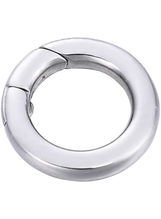 5PCS Stainless Steel Round Pearl Necklace Enhancer Shortener Ring Spring Clasp Connector 14.5mm Spring O Ring - Image 5
