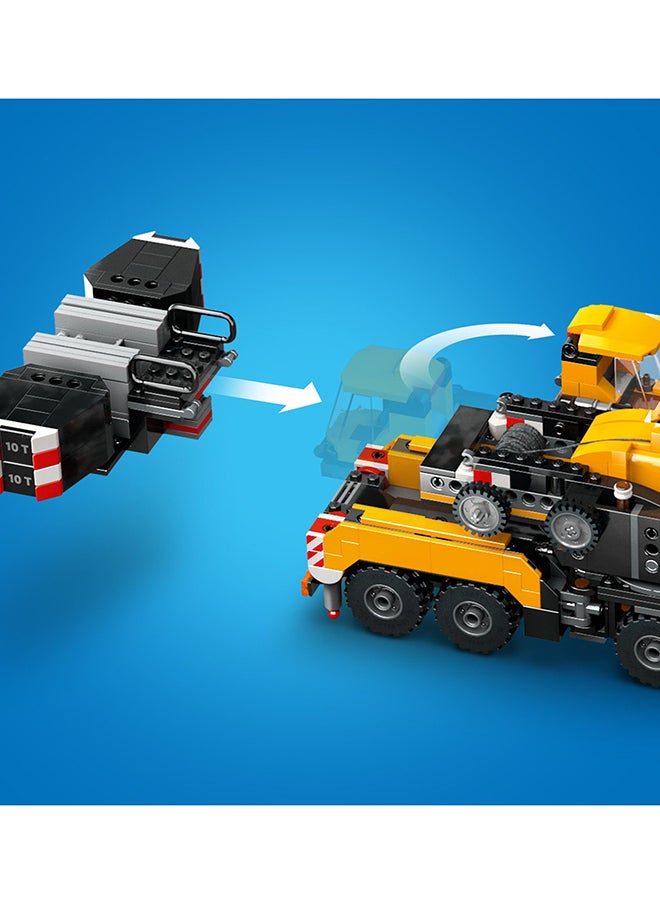 LEGO - لعبة مجموعة بناء رافعة بناء متنقلة صفراء من المدينة للأولاد والبنات ، هدية إبداعية للأطفال ، ذراع طويلة قابلة للتمديد و 4 شخصيات عمال صغيرة للعب الأدوار (1,116 قطعة) 60409 - Image 1