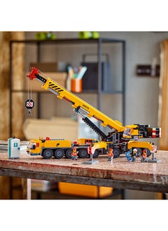 LEGO لعبة مجموعة بناء رافعة بناء متنقلة صفراء من المدينة للأولاد والبنات ، هدية إبداعية للأطفال ، ذراع طويلة قابلة للتمديد و 4 شخصيات عمال صغيرة للعب الأدوار (1,116 قطعة) 60409  - Image 5