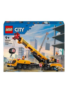LEGO لعبة مجموعة بناء رافعة بناء متنقلة صفراء من المدينة للأولاد والبنات ، هدية إبداعية للأطفال ، ذراع طويلة قابلة للتمديد و 4 شخصيات عمال صغيرة للعب الأدوار (1,116 قطعة) 60409  - Image 2