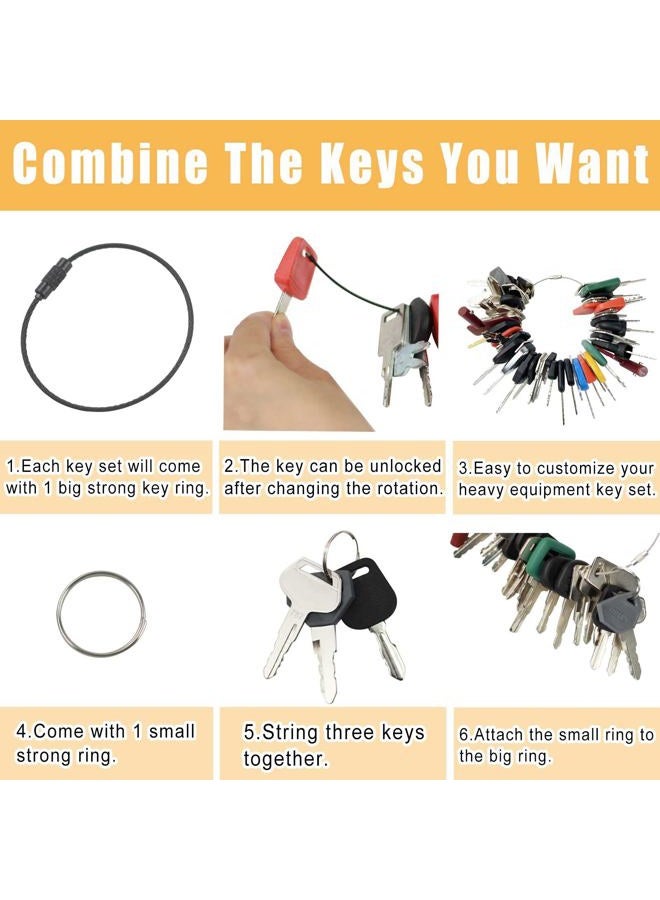 MANUTEX 58 Heavy Equipment Keys Master Set for Bob-cat Cater-Pillar Ca-se JD HYS-TER Koma-tsu Kubo-ta Yanm-ar Take-uchi New Holl-and Vol-vo JL-G JC-B Toyo-ta Keys for Heavy Equipment Construction Machine - Image 3