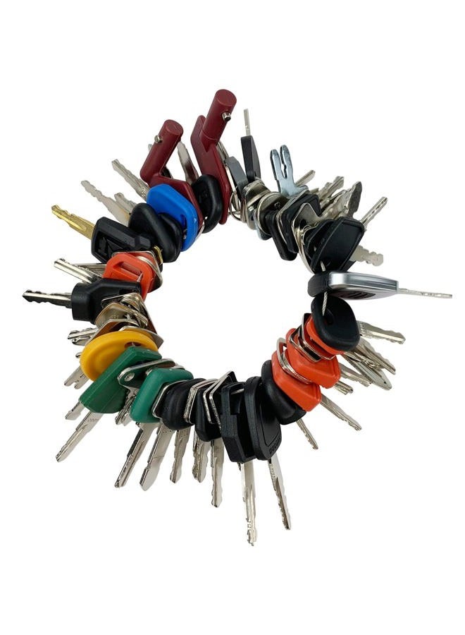 MANUTEX 58 Heavy Equipment Keys Master Set for Bob-cat Cater-Pillar Ca-se JD HYS-TER Koma-tsu Kubo-ta Yanm-ar Take-uchi New Holl-and Vol-vo JL-G JC-B Toyo-ta Keys for Heavy Equipment Construction Machine - Image 1