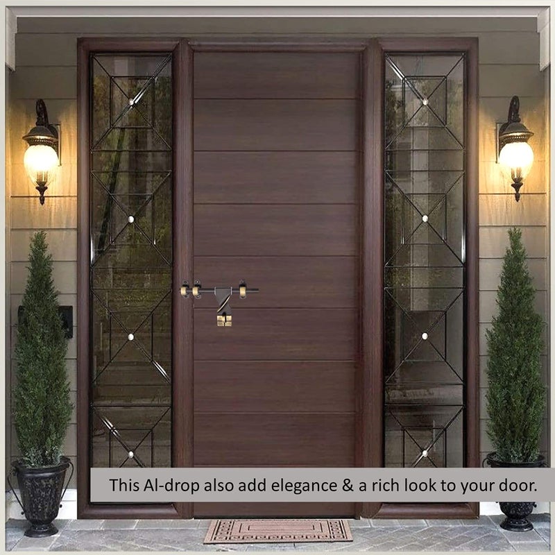 ATOM Set of 2 Zinc Aldrop | 12 Inch Fancy Aldrop for Door Fittings Kit, Door Accessories | Brass Antique Finish (WZA007) - Image 5