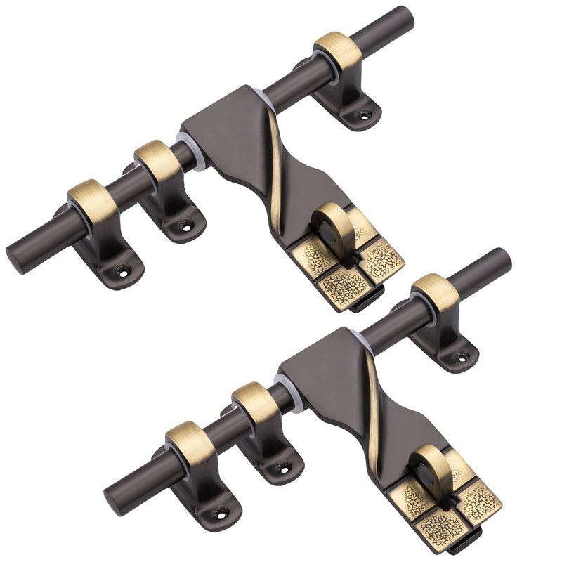 ATOM Set of 2 Zinc Aldrop | 12 Inch Fancy Aldrop for Door Fittings Kit, Door Accessories | Brass Antique Finish (WZA007) - Image 1