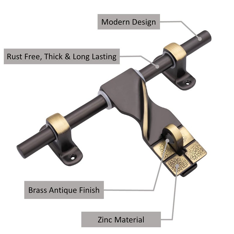 ATOM Set of 2 Zinc Aldrop | 12 Inch Fancy Aldrop for Door Fittings Kit, Door Accessories | Brass Antique Finish (WZA007) - Image 3