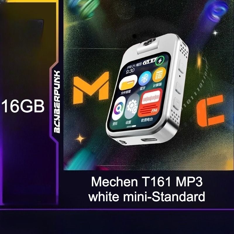 Mechen T161 Portable Bluetooth MP3 MP4 Player, HD Display Screen, 16gb, White - Image 1