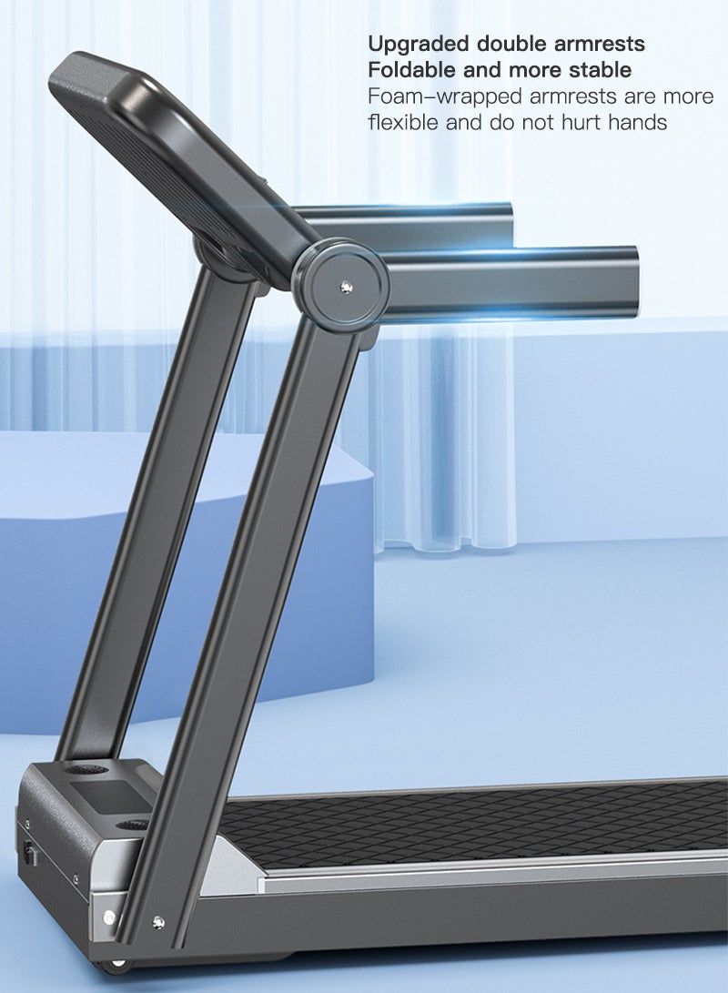 1-10KM/H Foldable Home Multifunctional Automatic Treadmill with Heart Rate Measurement 121*58.5*117CM