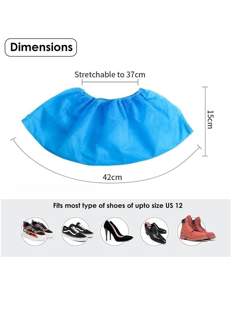 Flushrenic Shoe Covers Disposable Nonslip, Non-Woven Shoe Cover, 100 Pcs  (50 pairs), Hygienic Foot Booties Covers, Recyclable Shoe Booties Covers,Fits Most Men & Women Shoe Sizes - Image 2