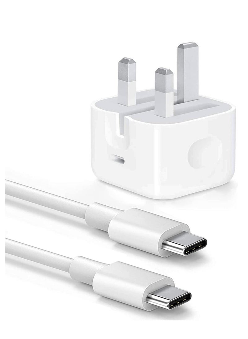 ELTRAZONE USB C charger and plug for ipad Pro, 20W Wall Fast Charger with 6.6FT USB C Fast Charging Cable Compatible for iPad Pro 12.9 5/4/3 Gen,iPad Pro 11 3/2/1 Gen,iPad Air 4,Galaxy S21/Note20, Pixel 5 - Image 2